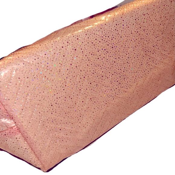 Juicy Couture Pink Glitter Monogram Cosmetic Makeup Bag & Travel Toiletry Bottle - Picture 8 of 16